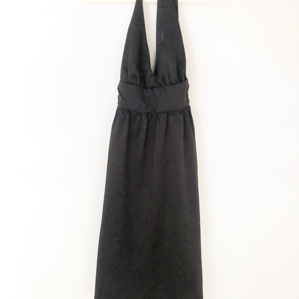 Black halter midi dress size 4